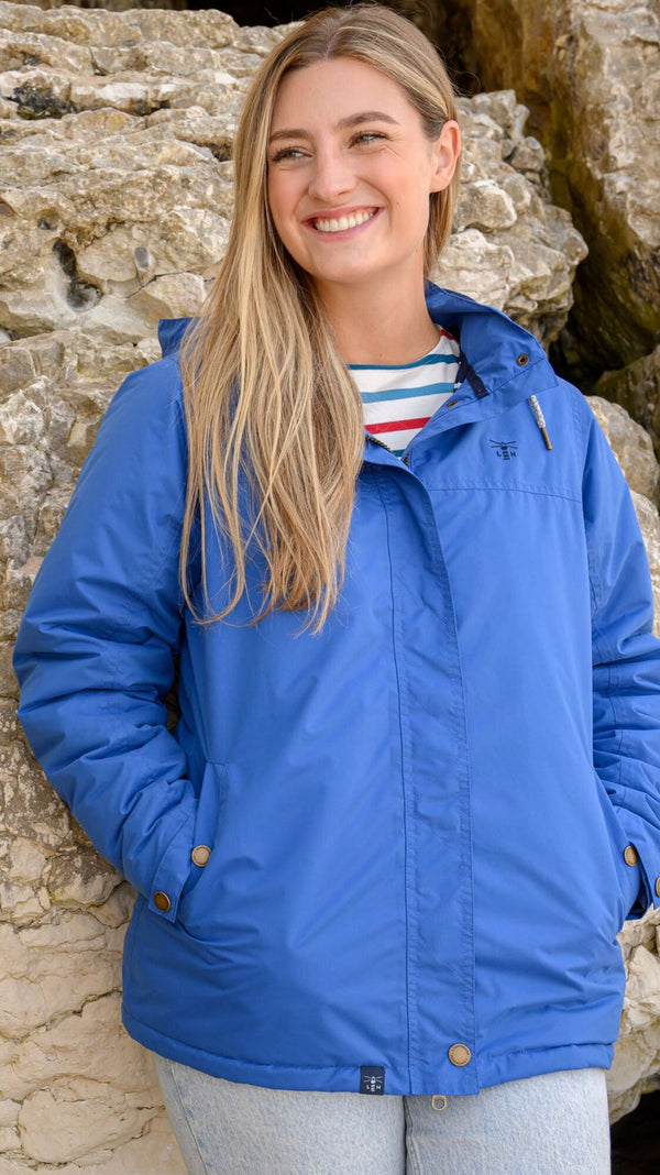 Eva Ladies Coat in Deep Indigo, stylish and warm outerwear by Keans Claremorris, perfect for cool weather.