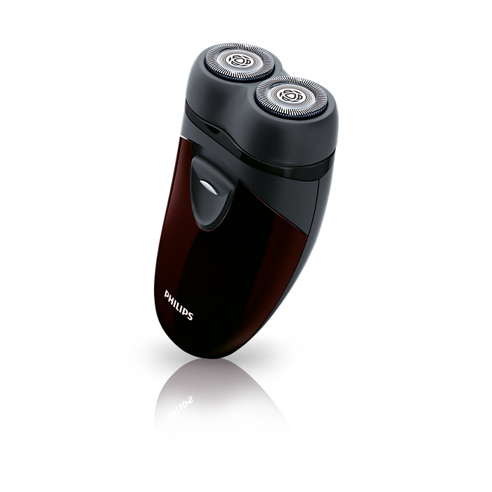 Philips Men's Electric Cordless Travel Shaver PQ206/18 with floating heads, self-sharpening blades, 60-min cordless use -