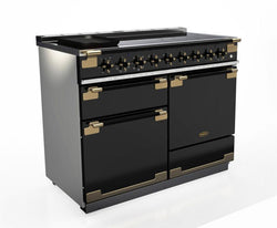 Rangemaster Elise 110cm Induction Black Edition Antique Brass Trim