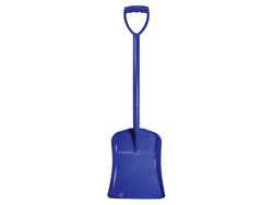 Faithfull Blue Plastic Shovel with durable polypropylene scoop, plastic-coated steel shaft, UV and frost-resistant, from
