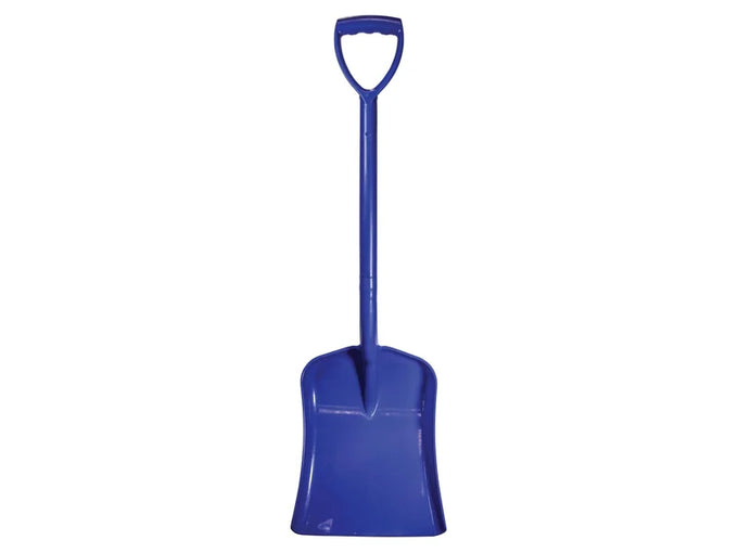 Faithfull Blue Plastic Shovel with durable polypropylene scoop, plastic-coated steel shaft, UV and frost-resistant, from