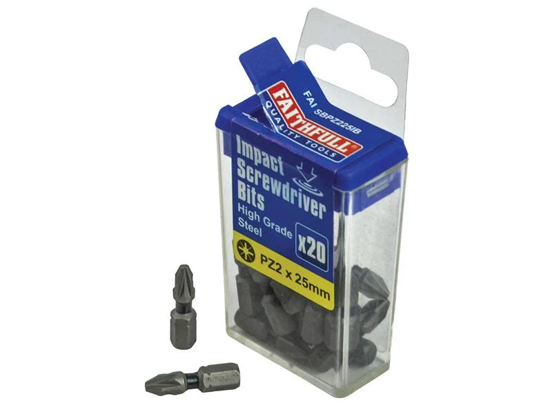 Screwdriver Bits Impact PZ2 Set, 25 Pieces, Durable Impact-Resistant, Keans Claremorris Store