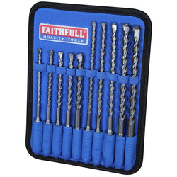 Faithfull FAISDSSET10 SDS Plus Drill Bit Set 5.5-12mm 10pcs in Holder - Keans Claremorris