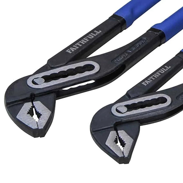 Faithfull Waterpump Pliers Twin Pack, adjustable jaws, vinyl grip, chrome vanadium steel – Keans Claremorris
