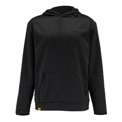 DEWALT Falmouth Black marl hoody with front pocket, fitted hood, lightweight polyester, chest and sleeve print – Keans