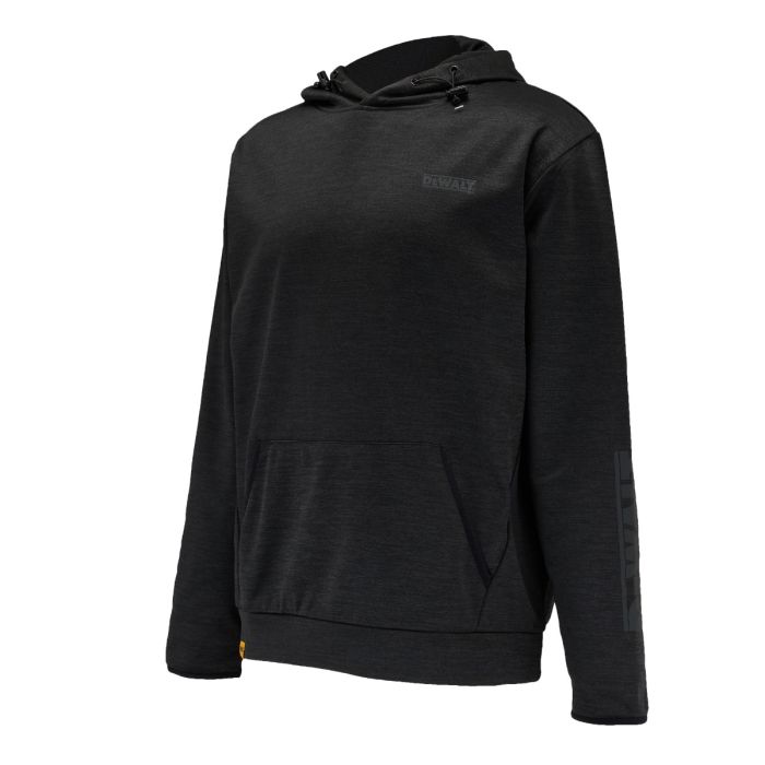 DEWALT Falmouth Black Hoody, durable workwear sweatshirt, comfortable fit – available at Keans Claremorris.