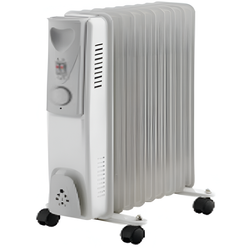 11 Fin Oil Filled Heater 2500W with thermostatic control, quiet operation, efficient heat – Keans Claremorris