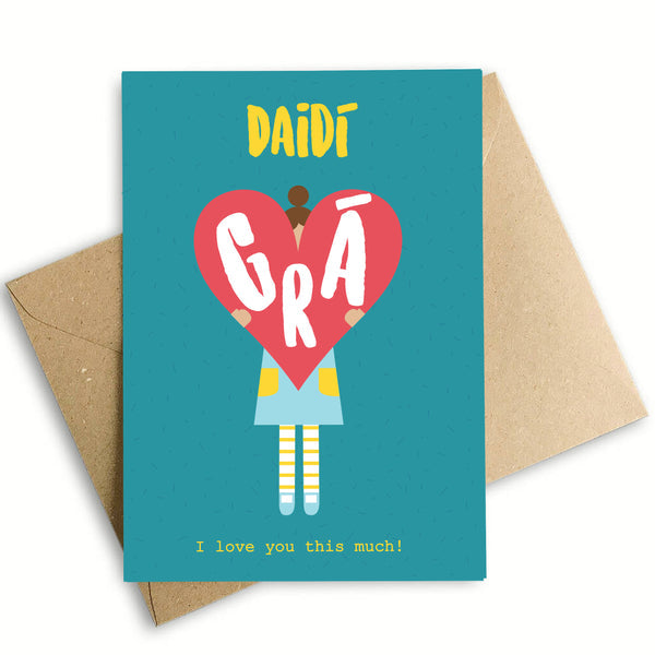 I Love Daddy Girl Card, A6 size, 350gsm silk card with eco-friendly envelope, greeting for new baby, Keans Claremorris.