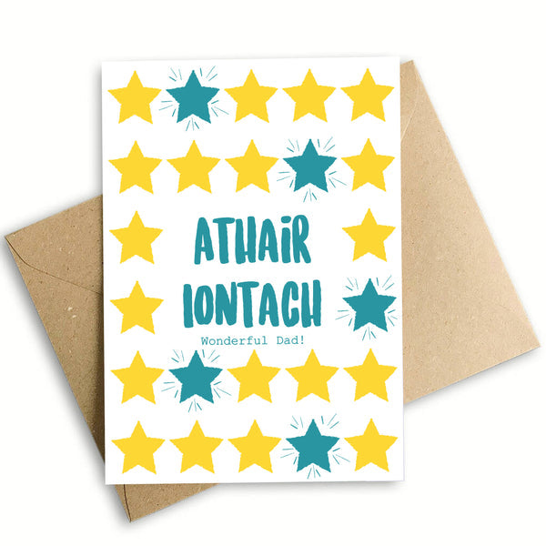 Wonderful Dad Card, A6 size, 350gsm silk card with eco-friendly envelope, greeting for new dad, Keans Claremorris.