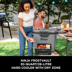 Ninja FrostVault 28L Hard Cooler Slate Grey with Dry Zone, durable insulated cooler – available at Keans Claremorris