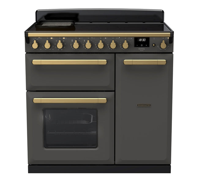 Rangemaster Induction Estel Deluxe 90cm Antique Brass Trim - Image 2
