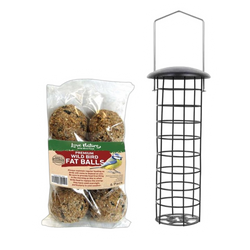 Love Nature Fat Balls 6 Pack with metal fat ball feeder, easy to hang, durable, attracts wild birds – Keans Claremorris