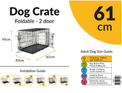 Wire Dog Crate Giant size, durable metal construction, secure locking door – available at Keans Claremorris.