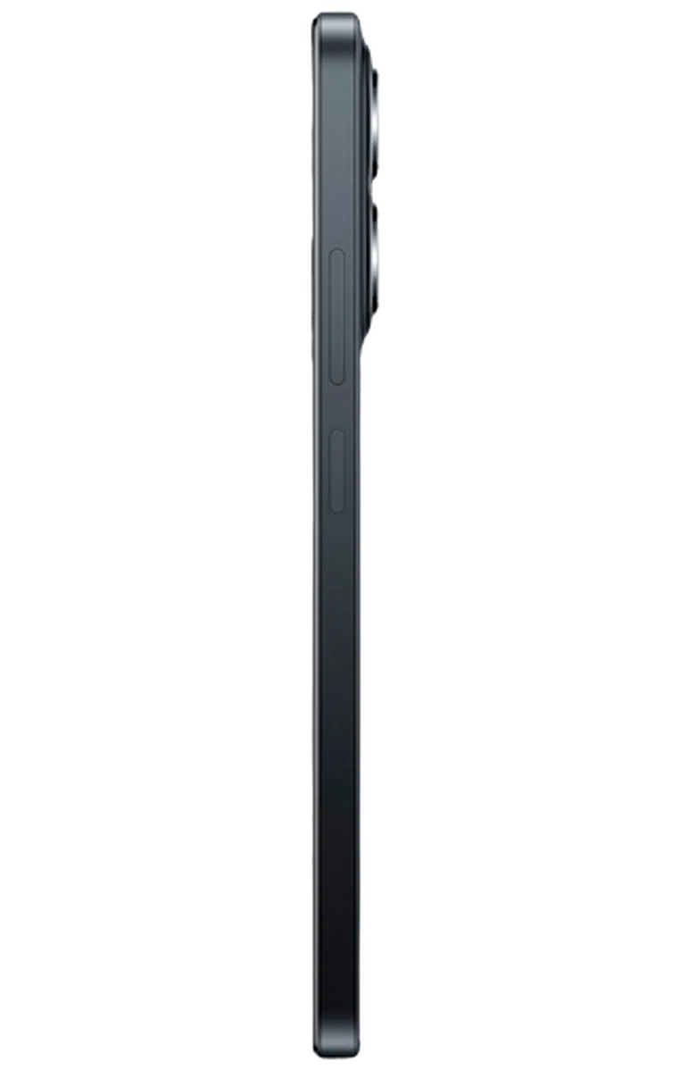 Side view of Xiaomi Redmi 15C 4GB 128GB Black showing volume and power buttons with camera bump.