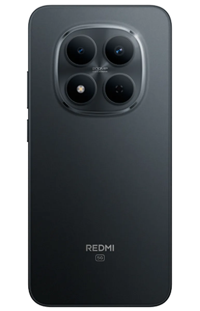 Xiaomi Redmi Note 15 Pro 5G in black showing the rear with quad camera setup and Redmi branding