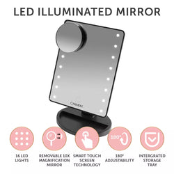 Carmen LED Illuminated Mirror with bright lighting, sleek design – available at Keans Claremorris.