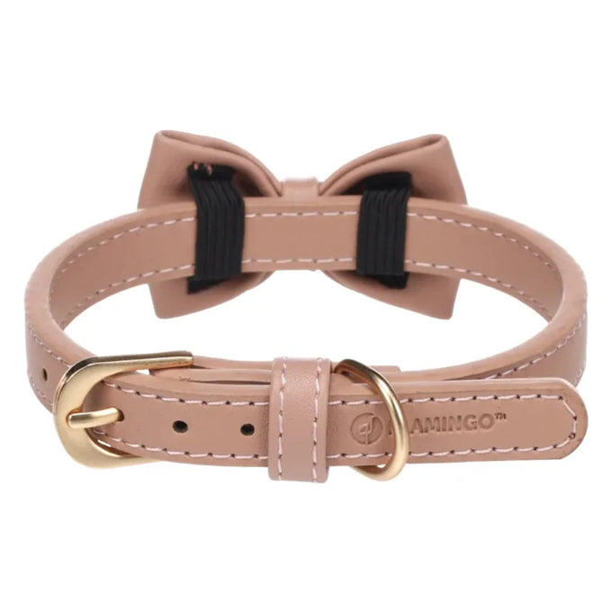 Flamingo Dog Collar Nela with Bow Tie - Pink - Image 2