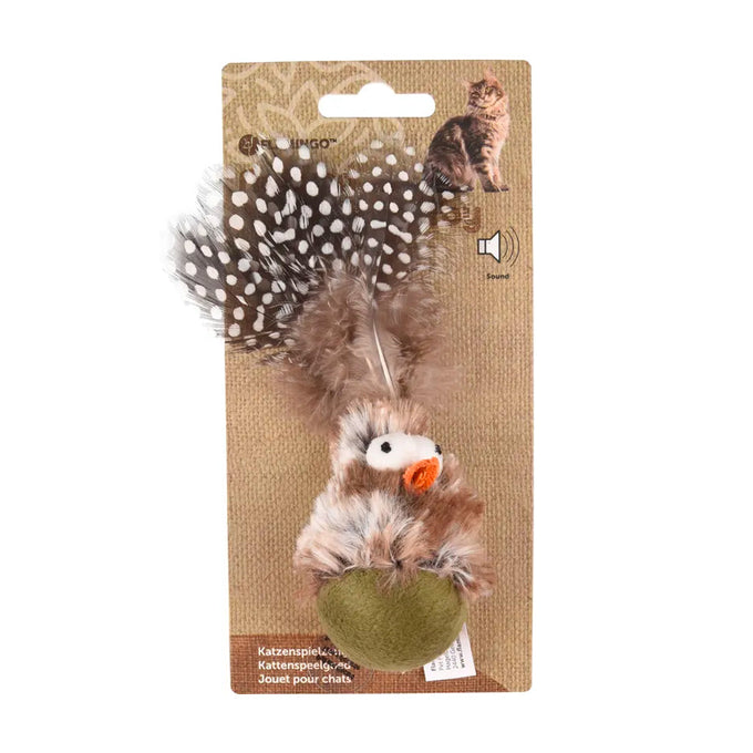 Natura Delight Wobbler Bird Mix cat toy with feathers, rocking effect, bird sound, 4.2x11cm, battery included – Keans