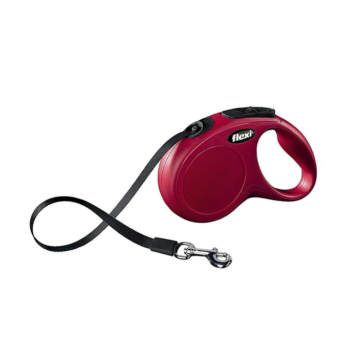 Flexi New Classic Tape Small Red 5m dog leash, short-stroke brake, chromed hook, for dogs up to 15kg – Keans Claremorris