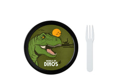 Mepal Fruit Box Campus 300ml Dino design, leakproof, child-friendly, includes fork, microwave & dishwasher safe – Keans