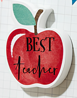 Teacher Magnet Set of 4 Assorted Chunky Illustrated Wood Magnets - Keans Claremorris