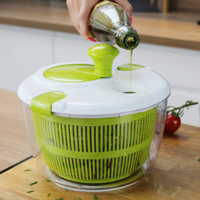 Salad Spinner 4L Green/White 4L capacity for crisp greens - Keans Claremorris
