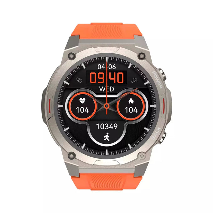 Hi Future Mix2 Orange Smart Watch with 1.43" AMOLED, wireless calling, 12-day battery, IP68 water resistance – Keans
