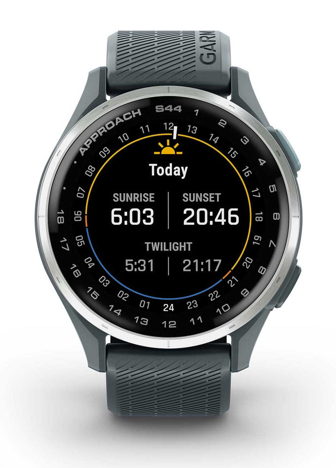 Garmin Approach S44 43mm Golf Smartwatch in Silver with Twilight Silicone Band, GPS golf watch - Keans Claremorris
