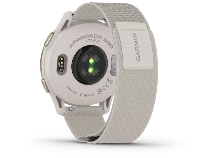 Garmin Approach S50 Golf Smartwatch 43mm Cream Gold Aluminum Case Ivory Band - Keans Claremorris