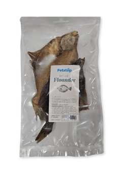 Petstop Dried Flounder fish treat for pets, natural and healthy snack, available at Keans Claremorris.