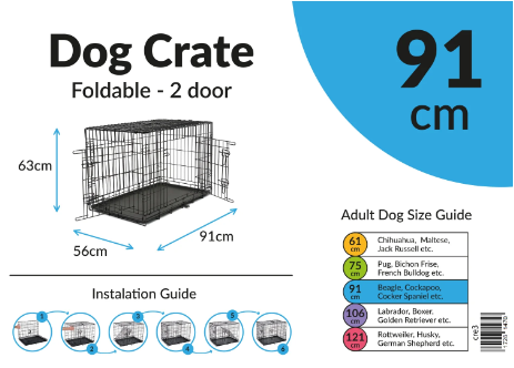 Wire Dog Crate Giant size, durable metal construction for large dogs – available at Keans Claremorris