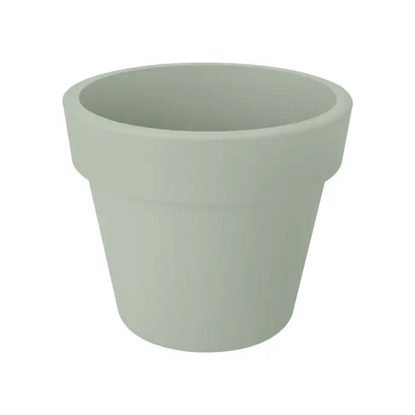 Green Basics 47cm stone green round planter, 100% recycled plastic, outdoor flower pot, eco-friendly – Keans Claremorris