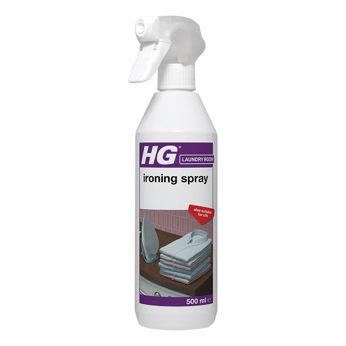 HG Ironing Spray 500ml for smoother ironing on cotton, silk, linen; fresh fragrance, lowers iron temperature | Keans