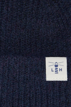 Hannah Hat & Bobble in Navy, One Size, cozy knit winter hat with pom-pom by Keans Claremorris