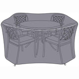 4 Seat Round Set Cover Grey Avebury