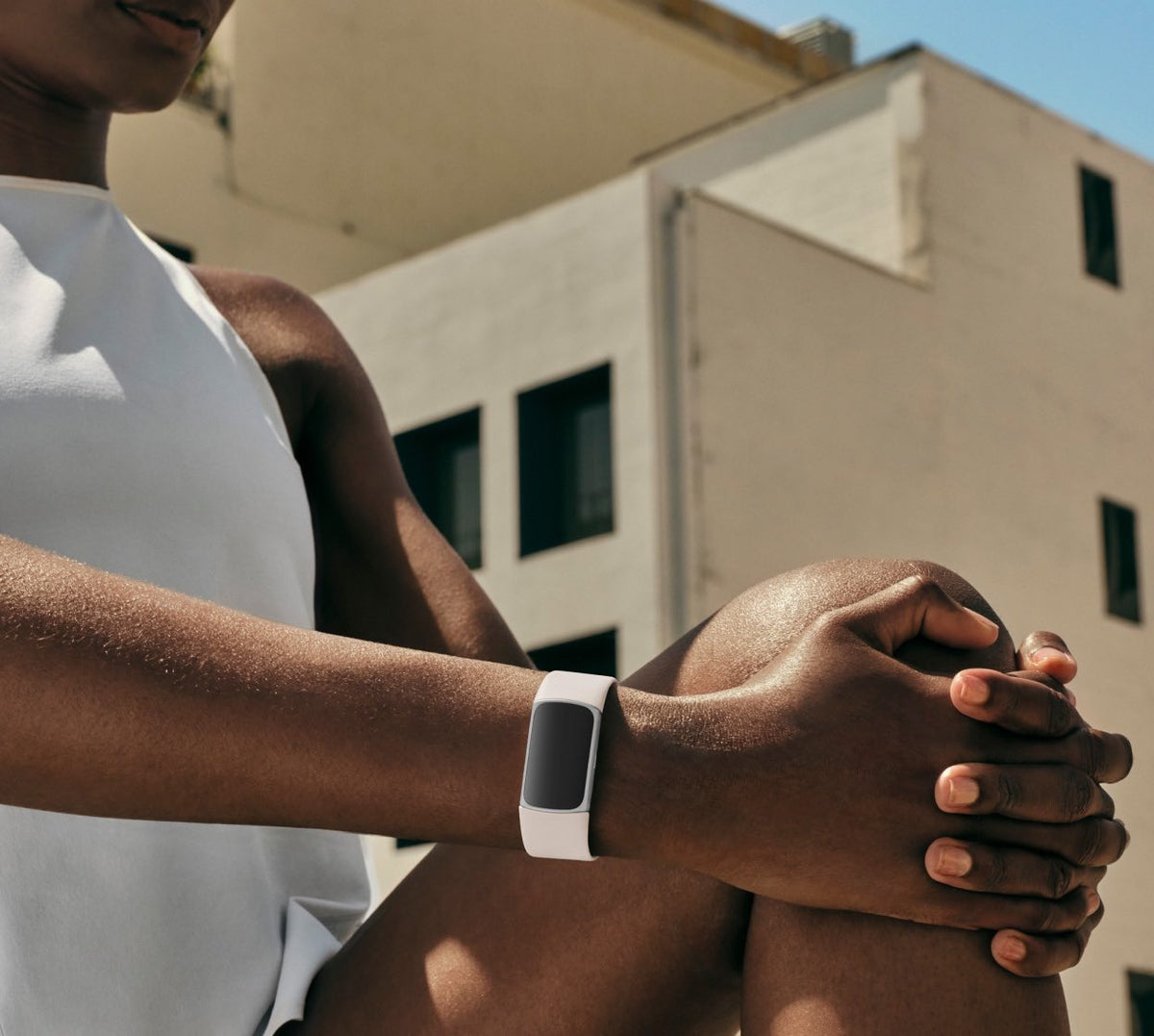 Fitbit Charge 6 Silver fitness tracker with heart rate monitor and GPS, available at Keans Claremorris.