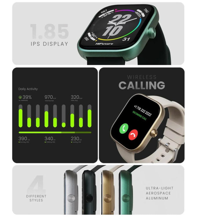 HiFuture Lume Smart Watch 1.85" Display | Black - Image 9