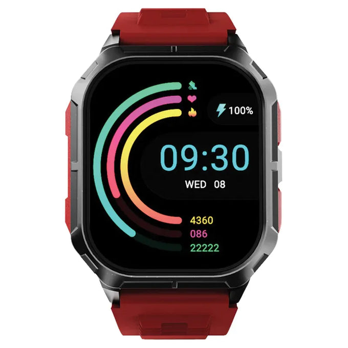 HiFuture Ultra3 Smart Watch Red with Bluetooth calling, 24/7 heart rate & SpO₂, IP68 water-resistant, 7-day battery – Keans