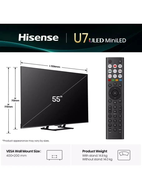 Hisense 55 Inch 4K Mini LED Smart TV Series U71Q | 55U71Q - Image 3
