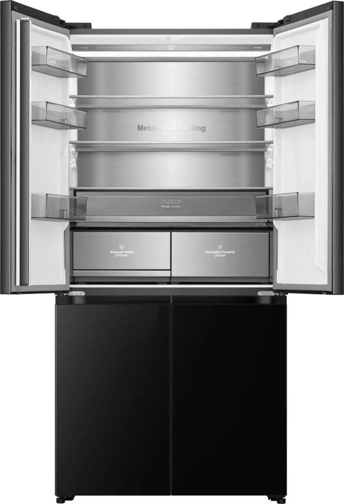 Hisense 4-Door Fridge Freezer 91.1cm Black Glass Ice & Water | RQ768N4GBE - Image 9