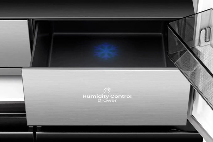 Hisense 4-Door Fridge Freezer 91.1cm Black Glass Ice & Water | RQ768N4GBE - Image 7