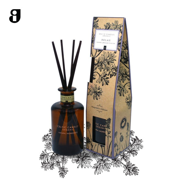No1. Relax Lavender, Geranium & Tea Tree 200ml Diffuser by Keans Claremorris – long-lasting, calming home fragrance.