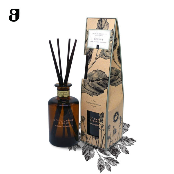 Celtic Apothecary Revive 200ml diffuser with lime, bay leaf & clementine scent for refreshing, mood-boosting aroma – Keans