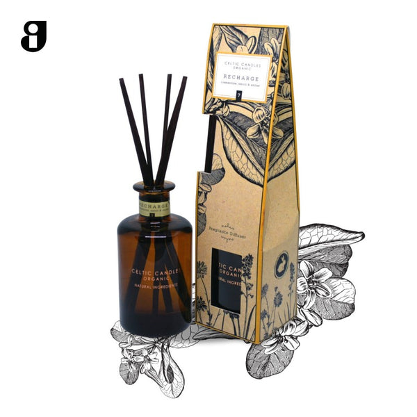Celtic Apothecary 7 Recharge 200ml diffuser with Clementine, Neroli & Amber scents, energizing home fragrance by Keans