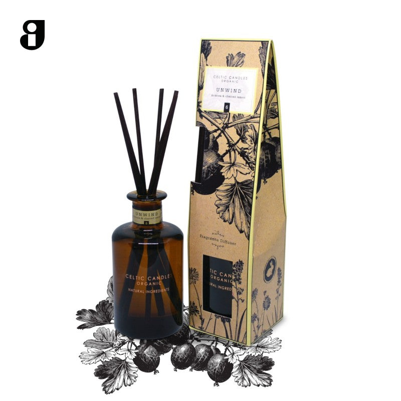 Celtic Apothecary No6 Unwind 200ml diffuser with mimosa, charred lemon, lavender, chamomile – soothing scent by Keans