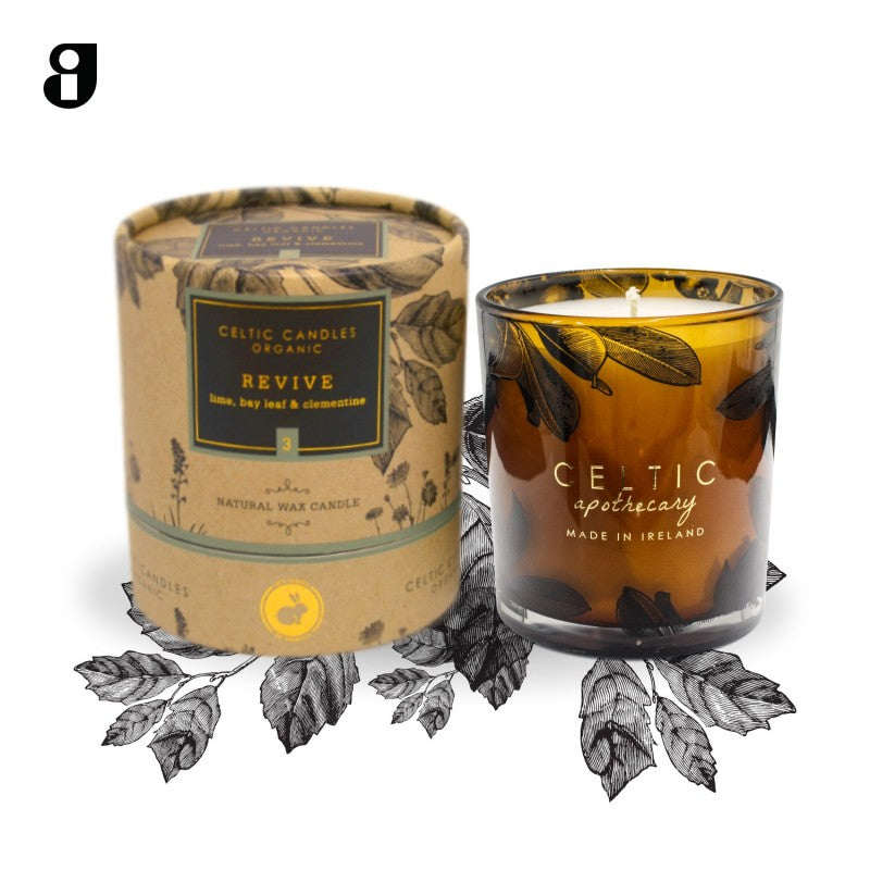 Celtic Revive Apothecary tumbler with lime, bay leaf & clementine scent, 40-50 hour burn time – Keans Claremorris