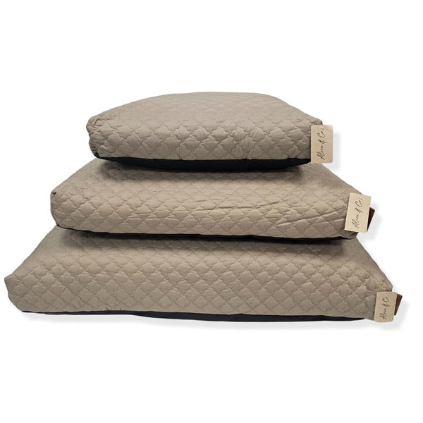 Lottie Cushion Large Brown quilted dog bed with non-slip base and soft filling for comfort by Keans Claremorris
