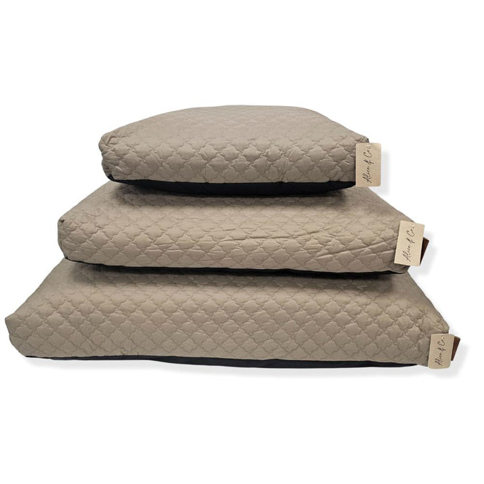 Lottie Cushion Large Brown quilted dog bed with non-slip base and soft filling for comfort by Keans Claremorris