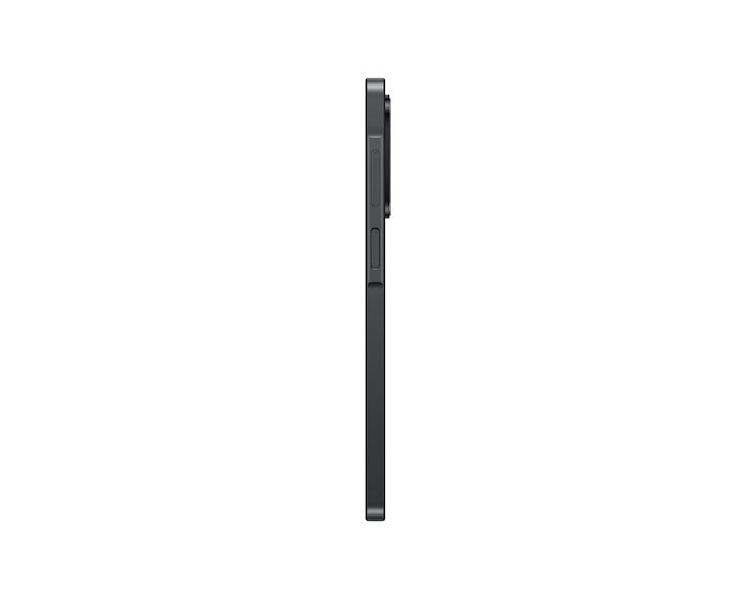 Samsung Galaxy A17 5G in black shown from the left side, highlighting slim profile and buttons.