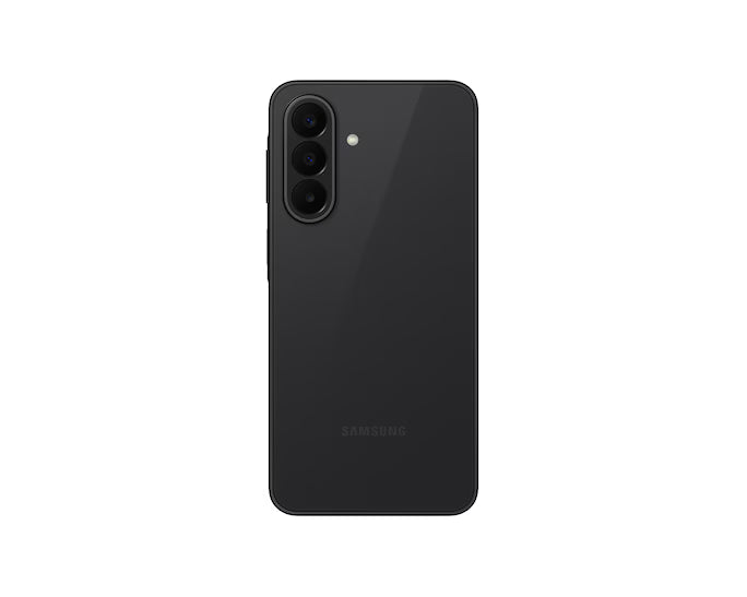 Samsung Galaxy A27 5G black smartphone showing the back with triple camera and flash.
